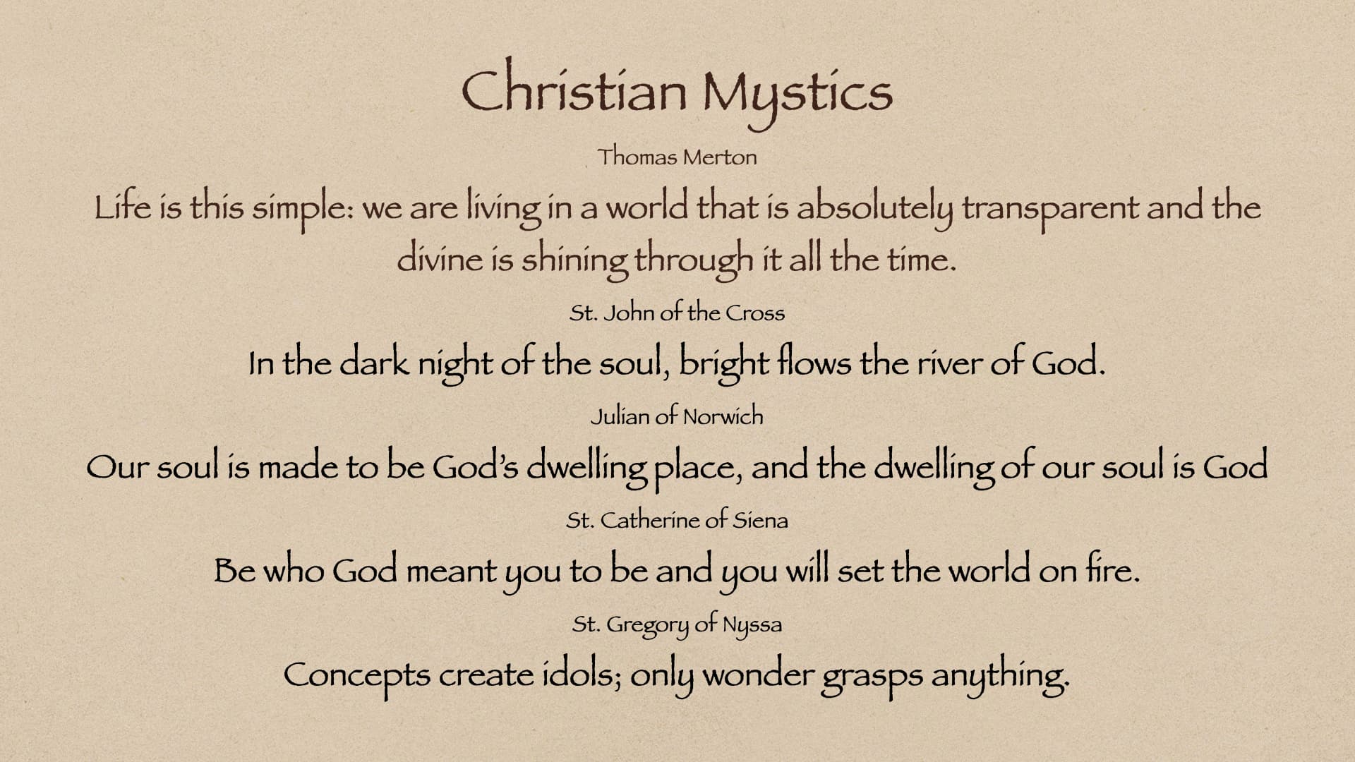 Quotes from Christian Mystics